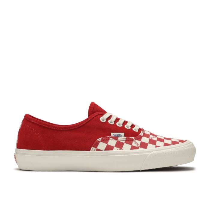 ヴァンズ Vans 【 Og Authentic Lx \u0027Racing Red Checkerboard Toe\u0027 Men Racing Red/True White 】 オーセンティック Red 赤・赤いこと メンズ Red 赤・赤いこと 白いこと 白いこと