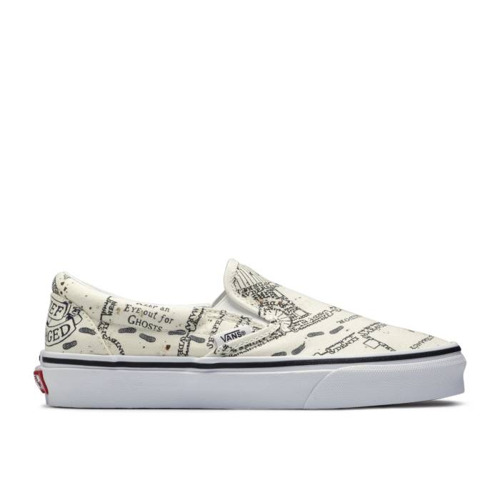 ヴァンズ Vans 【 Harry Potter X Classic Slip-On \u0027Marauder\u0027s Map\u0027 Men Classic White/Black 】 古典派音楽 slip-on スリッポン メンズ 古典派音楽 白いこと 白いこと 黒いこと 黒いこと