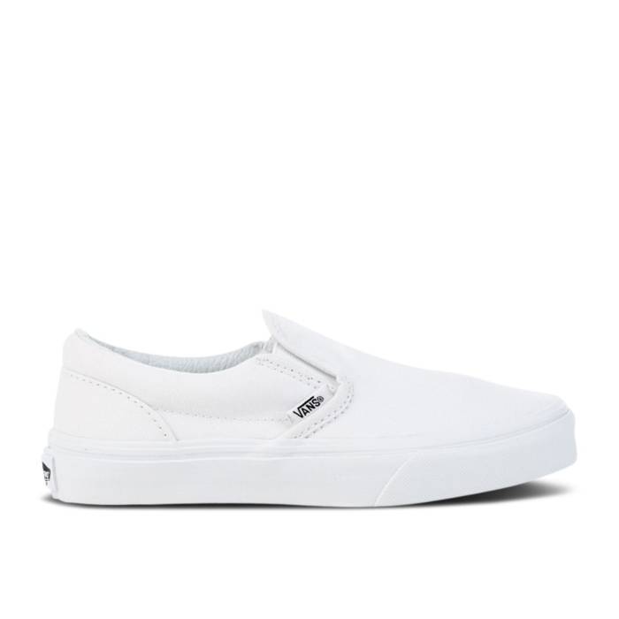 ヴァンズ Vans 【 Classic Slip-On Kids \u0027True White\u0027 Youth True White 】 古典派音楽 slip-on スリッポン 御坊っちゃん キッズ 白いこと 白いこと
