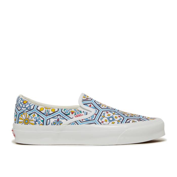 ヴァンズ Vans 【 Kith X Classic Slip-On 'Blue Moroccan Pattern' Men True White 】 クラシック slip-on スリッポン メンズ 白色 ホワイト