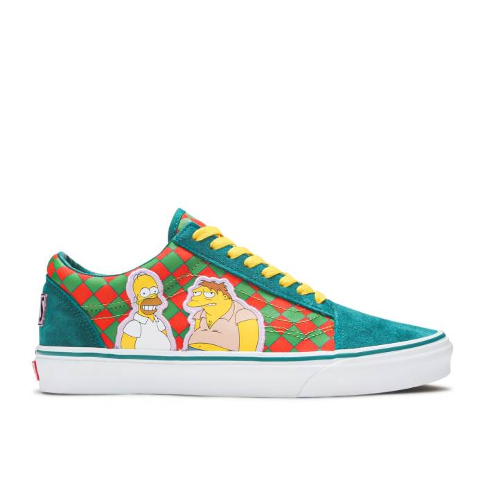 ヴァンズ Vans 【 The Simpsons X Old Skool \u0027Moe\u0027s Tavern\u0027 Men Green/Orange 】 メンズ green 緑・緑であること orange 橙・オレンジ色 スニーカー-靴-メンズ靴