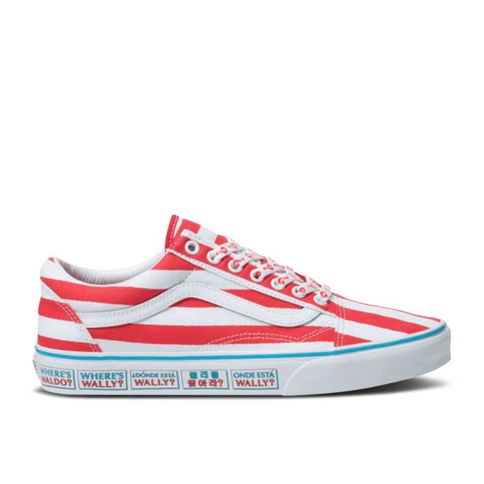 ヴァンズ Vans 【 Where\u0027s Waldo? X Old Skool \u0027International Stripes\u0027 Men White/Red 】 メンズ 白いこと 白いこと Red 赤・赤いこと