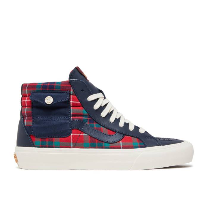 ヴァンズ Vans 【 Baracuta X Sk8-Hi Pocket Vault Lx \u0027Tartan Plaid\u0027 Men Dress Blues/Tartan Plaid/Marshmallow 】 滑るご機嫌 雄螺旋 メンズ お召しもの ブルース