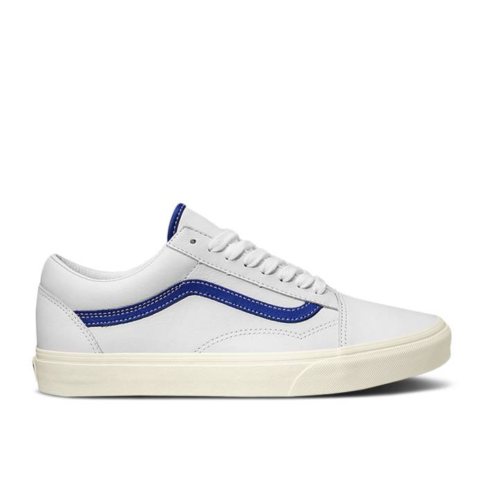 ヴァンズ Vans 【 Old Skool \u0027White Blue Leather\u0027 Men White/Blue 】 青碧 青碧 メンズ 白いこと 白いこと 青碧 青碧