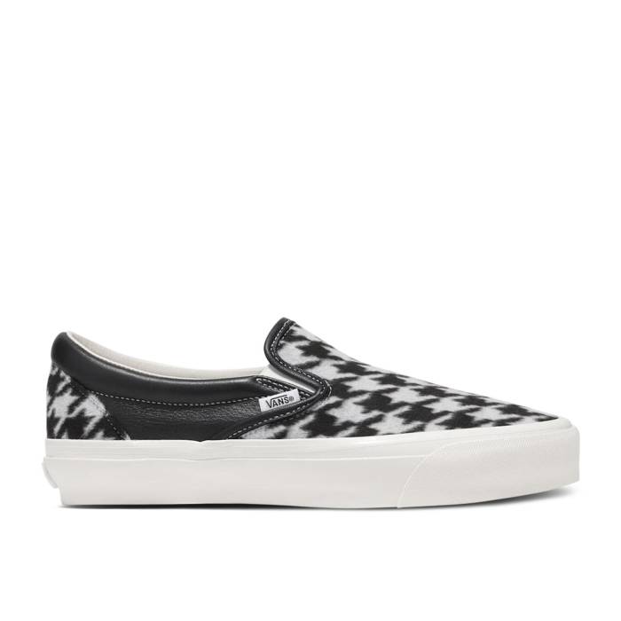 ヴァンズ Vans 【 Premium Slip-On 98 \u0027Houndstooth Pack - Black\u0027 Men Black 】 Premium 割り増し金 slip-on スリッポン メンズ 黒いこと 黒いこと