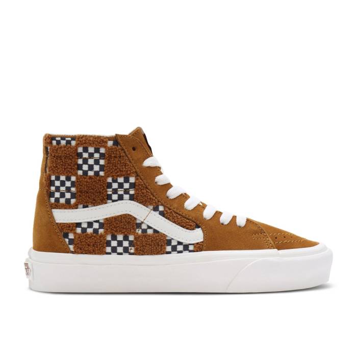 ヴァンズ Vans 【 Sk8-Hi Tapered 'Tufted Check - Golden Brown' Men Golden Brown 】 スケートハイ メンズ 茶色 ブラウン