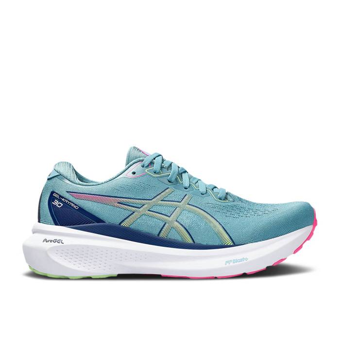 アシックス Asics 【 Wmns Gel Kayano 30 \u0027Gris Blue Lime Green\u0027 Women Gris Blue/Lime Green 】 青碧 青色 菩提樹 レディース 青碧 青色 菩提樹 green 緑・緑であること スニーカー-靴