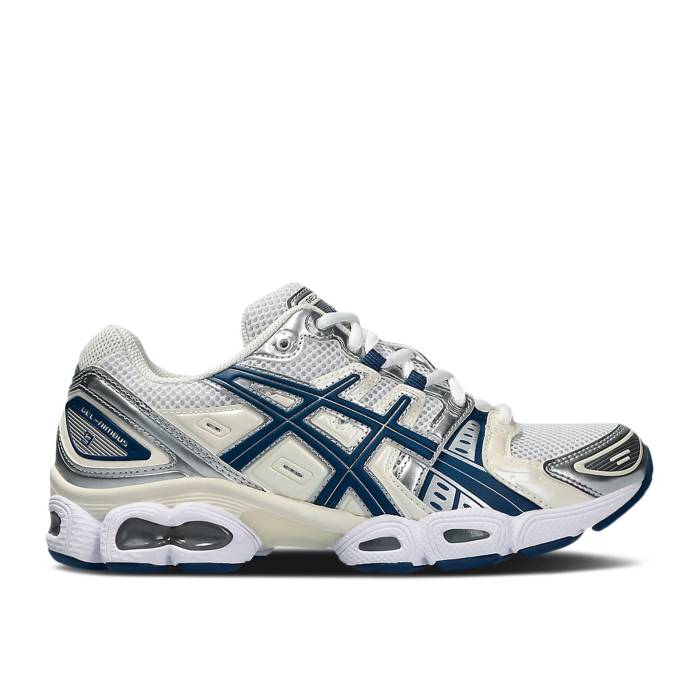 アシックス Asics 【 Wmns Gel Nimbus 9 \u0027White Light Indigo\u0027 Women White/Light Indigo 】 レディース 白いこと 白いこと 藍色・インディゴ