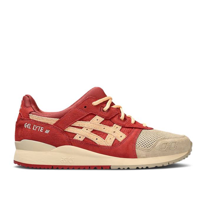 アシックス Asics 【 Gel Lyte 3 Og \u0027Wood Crepe Burnt Red\u0027 Men Wood Crepe/Burnt Red 】 縮緬 メンズ 縮緬 Red 赤・赤いこと スニーカー-靴-メンズ靴