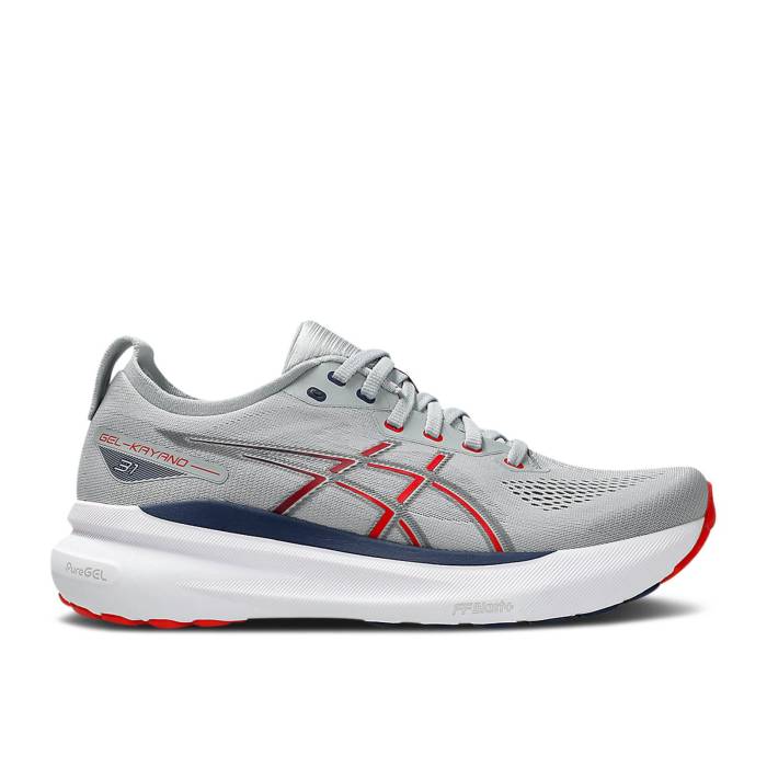 アシックス Asics 【 Gel Kayano 31 \u0027Piedmont Grey Fiery Red\u0027 Men Piedmont Grey/Fiery Red 】 薄墨色 薄墨色 メンズ 薄墨色 薄墨色 Red 赤・赤いこと スニーカー-靴