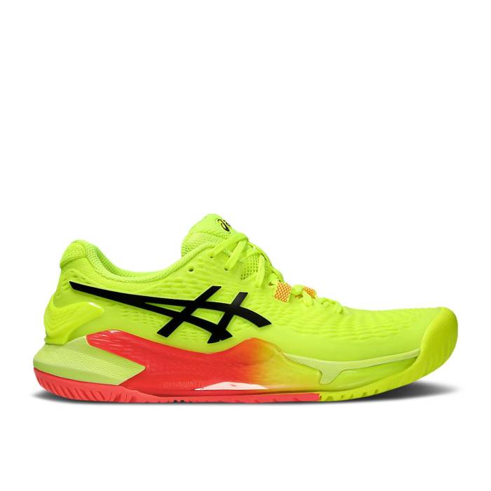 アシックス Asics 【 Wmns Gel Resolution 9 \u0027Paris\u0027 Women Safety Yellow/Black 】 レディース yellow 黄味がかった・黄色 黒いこと 黒いこと