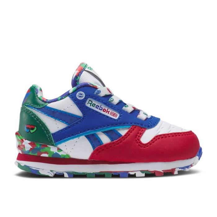 リーボック Reebok 【 Pj Masks X Classic Leather Step 'N' Flash Toddler 'Super Team' Infant White/Blue Blast/Mars Red 】 クラシック レザー ベビー 赤ちゃん用 キッズ ベビー マタニティ ベビーファッション 靴 スニ画像