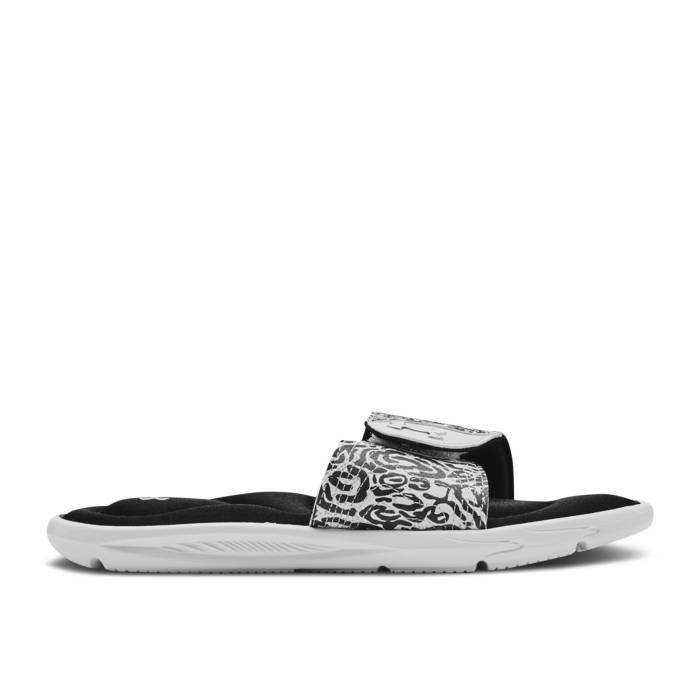アンダーアーマー Under Armour 【 Wmns Ignite 4 Graphic Strap Slide 'Zebra' Women White/Black 】 イグナイト グラフィック ストラップ Slide サンダル レディース 白色 ホワイト 黒色 ブラック