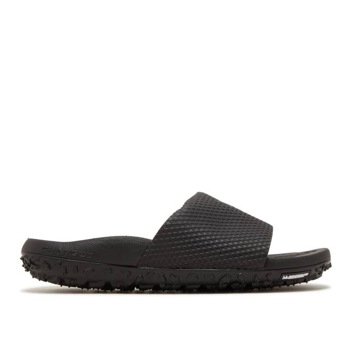 アンダーアーマー Under Armour 【 Project Rock Slide \u0027Black Pitch Grey\u0027 Men Black/Pitch Grey 】 Slide サンダル メンズ 黒いこと 黒いこと 薄墨色 薄墨色