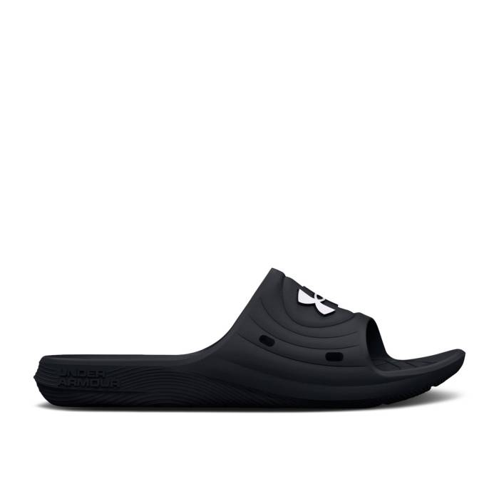 アンダーアーマー Under Armour 【 Wmns Locker 4 Slide \u0027Black White\u0027 Women Black/White 】 Slide サンダル レディース 黒いこと 黒いこと 白いこと 白いこと
