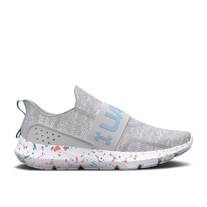 アンダーアーマー Under Armour 【 Wmns Surge 3 Slip \u0027Paint Splatter\u0027 Women White/Halo Grey/Blizzard 】 レディース 白いこと 白いこと 薄墨色 薄墨色