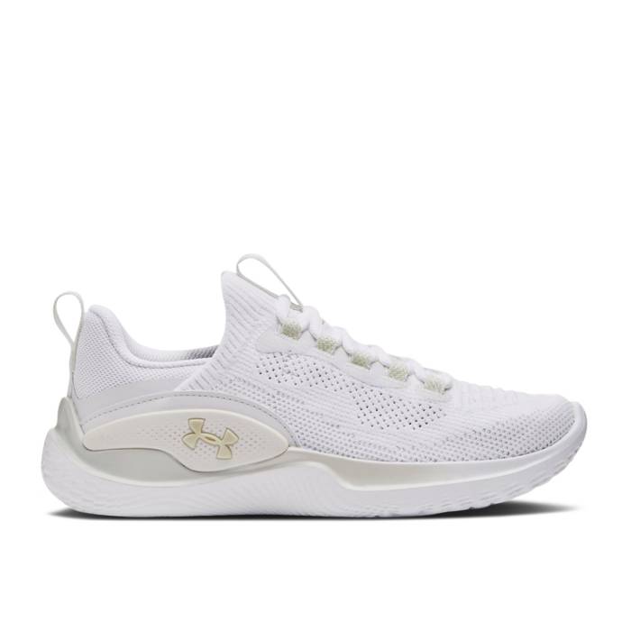 アンダーアーマー Under Armour 【 Wmns Flow Dynamic 'White Metallic Gold' Women White/Halo Grey/Metallic Cristal Gold 】 フローレス ダイナミック レディース 白色 ホワイト 灰色 グレー ゴールド|スニケス