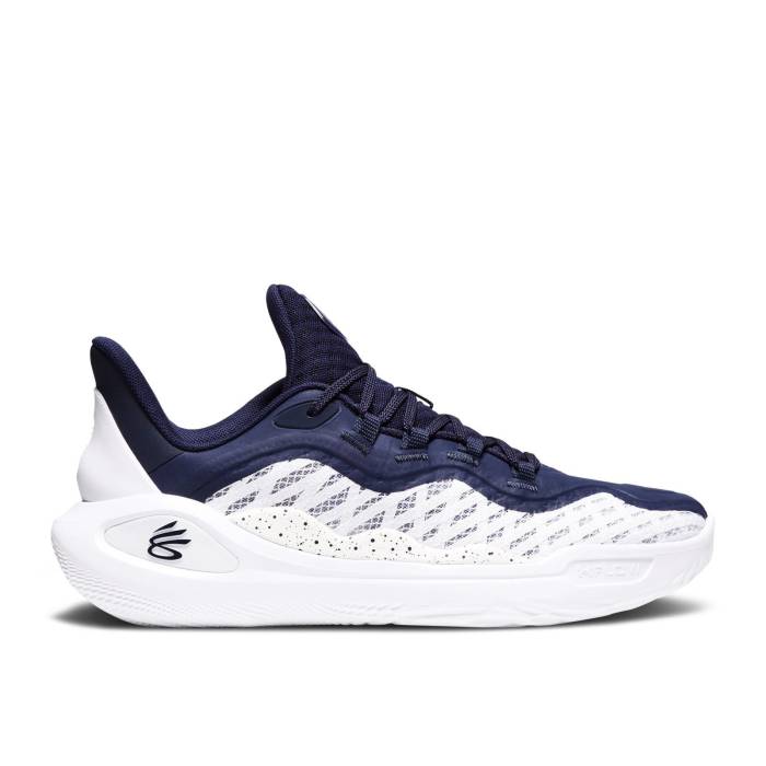 Curry Brand 【 Curry Flow 11 Tb \u0027White Midnight Navy\u0027 Men White/Midnight Navy 】 カリー 流出受け答え メンズ 白いこと 白いこと 紺色 米国海軍