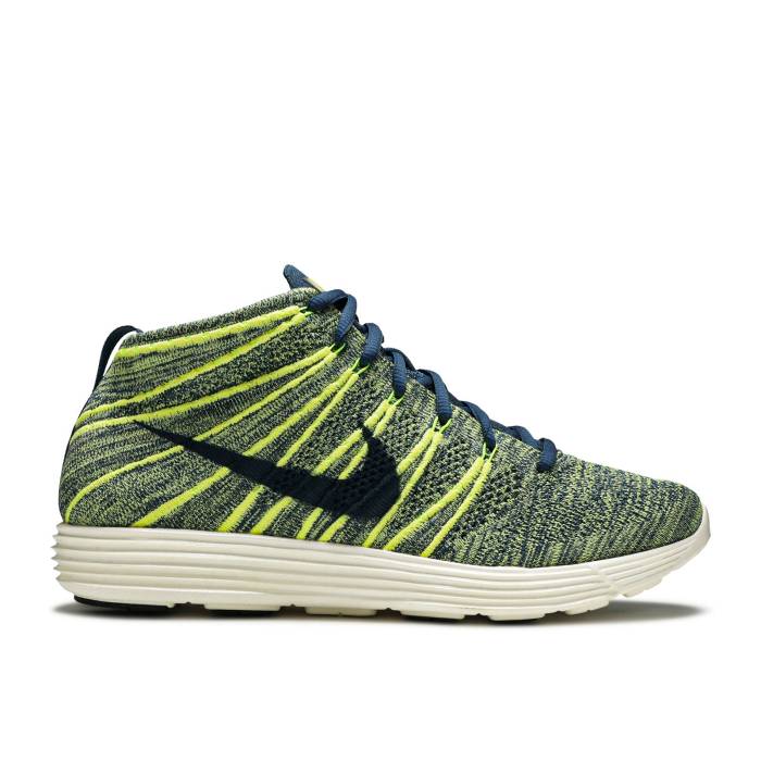ナイキ Nike 【 Lunar Flyknit Chukka Men Sqdrn Bl/Sqdrn Bl-Elctrc Yllw 】 ルーナー・ルナー 飛球編み物 チャッカ メンズ