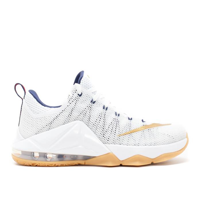 ナイキ Nike 【 Lebron 12 Low \u0027Usa\u0027 Men White/Midnight Navy/University Red/Metallic Gold 】 Lebron レブロン メンズ 白いこと 白いこと 紺色 米国海軍 Red 赤・赤いこと ゴールド
