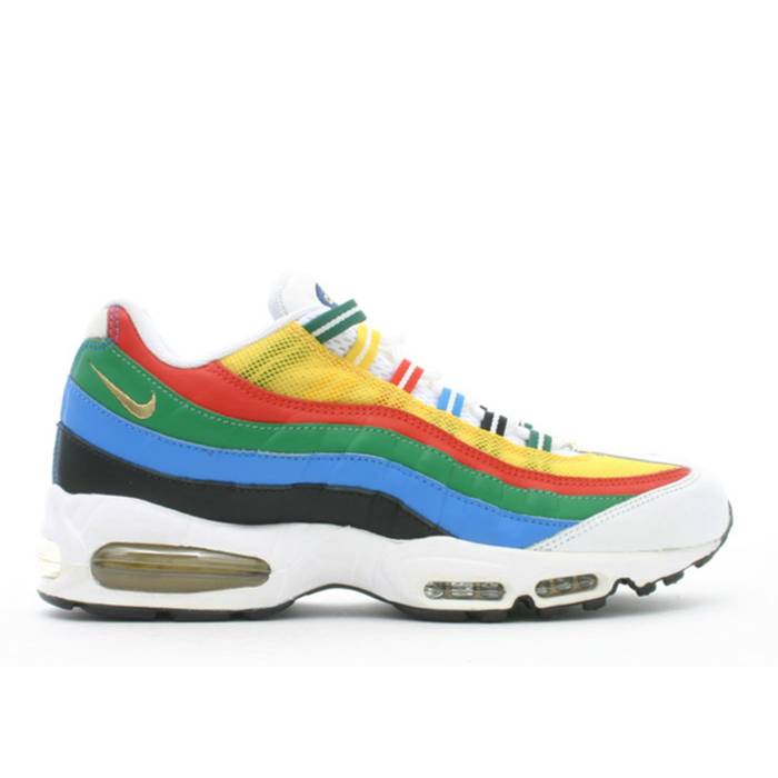 ナイキ Nike 【 Air Max 95 'Olympic' 2004 Men White/Metallic Gold/Chili Red/Photo Blue 】 マックス メンズ 白色 ホワイト ゴールド Red 赤・レッド 青色 ブルー｜スニケス