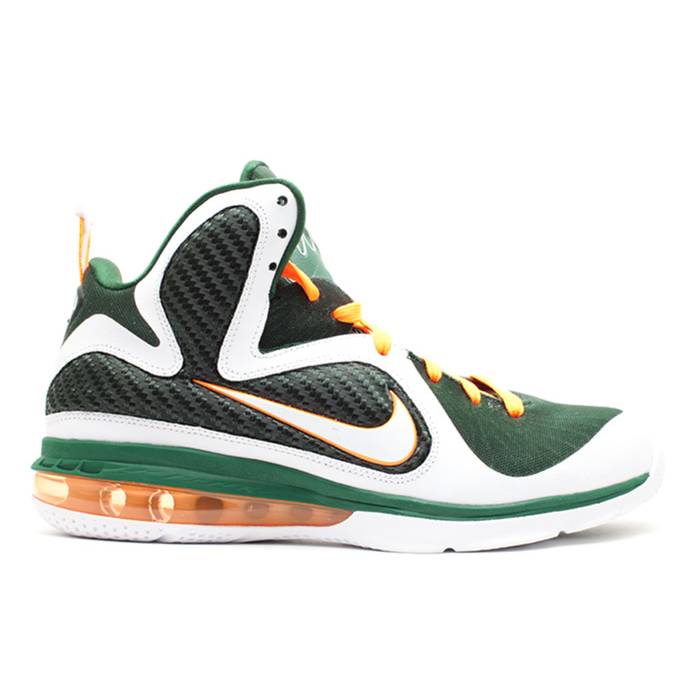 ナイキ Nike 【 Lebron 9 Miami Hurricanes Men White/White/Gorge Green/Total Orange 】 Lebron レブロン メンズ 白色 ホワイト green 緑・グリーン orange 橙・オレンジ