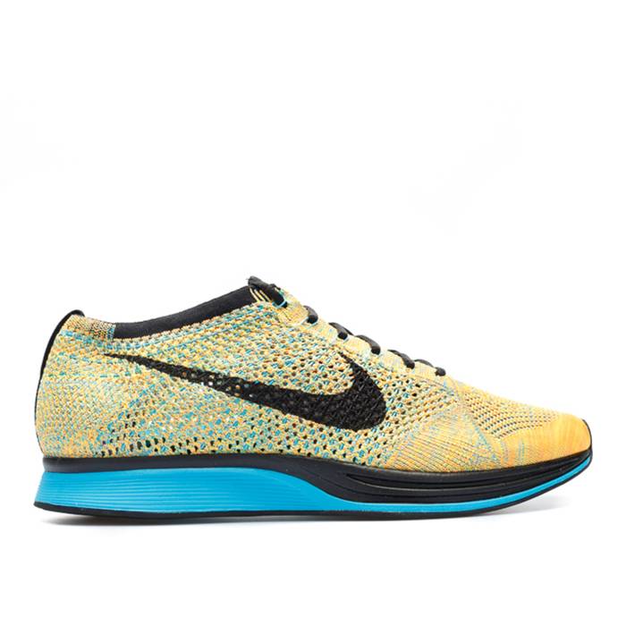ナイキ Nike 【 Flyknit Racer \u0027Sherbet\u0027 Men Bright Citrus/Blue Lagoon/Laser Orange 】 飛球編み物 メンズ 青味 青み Laser レーザ orange 橙・オレンジ色