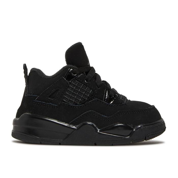 ナイキ　エアジョーダン Air Jordan 【 Jordan 4 Retro Td 'Black Cat' 2020 Infant Black/Black/Light Graphite 】 レトロ キッズ ベビー マタニティ ベビーファッション 靴 スニーカー ベビー 黒色 ブラック画像