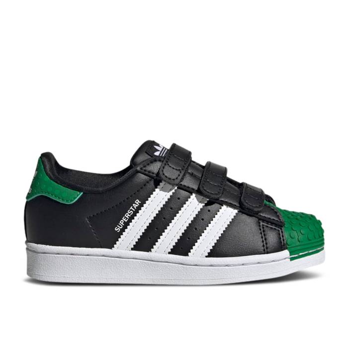 アディダス Adidas 【 Lego X Superstar Little Kid \u0027Core Black Green\u0027 Youth Core Black/Cloud White/Cloud White 】 Superstar はやりっ子 黒いこと 黒いこと お坊っちゃん キッズ 中核グループ 黒いこと 黒いこと 白いこと 白いこと