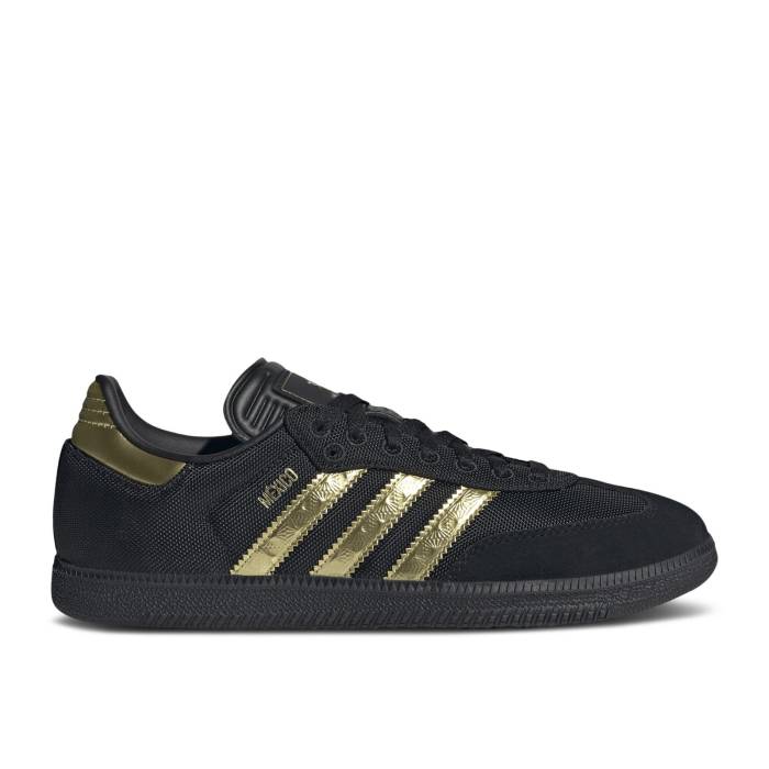アディダス Adidas 【 Samba Og \u00272025 Mexico Kit\u0027 Men Core Black/Gold Metallic/Gold Metallic 】 サンバ メキシコ合衆国 メンズ 中核グループ 黒いこと 黒いこと ゴールド スニーカー-靴-メンズ靴