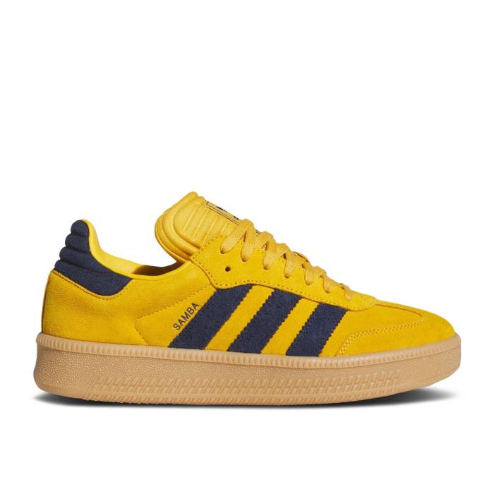 アディダス Adidas 【 Samba Xlg 'Bold Gold Night Indigo' Footlocker Exclusive Men Bold Gold/Night Indigo/Warn Vanilla 】 サンバ ゴールド ナイト メンズ ゴールド ナイト 藍色・インディゴ