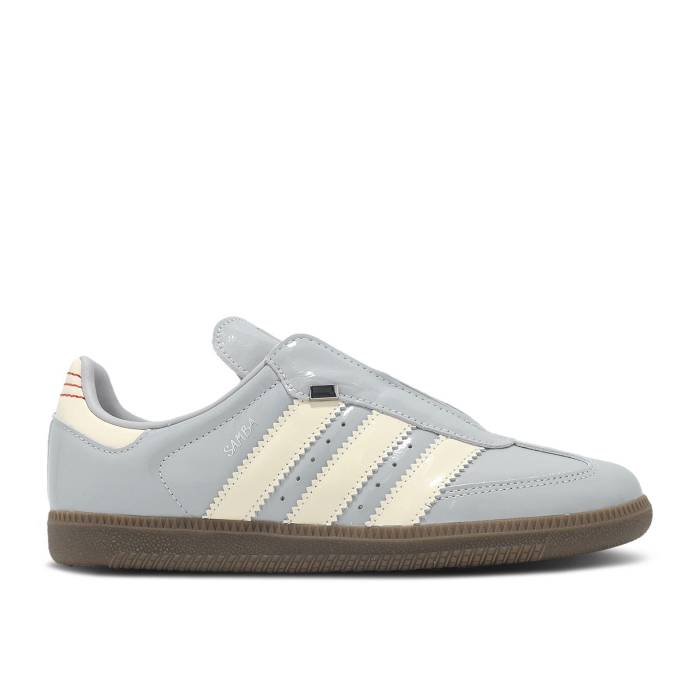 アディダス Adidas 【 Samba Og \u0027Matte Silver Patent\u0027 Men Matte Silver/Chalk White/Better Scarlet 】 サンバ Silver しろがね色・しろがね色 メンズ Silver しろがね色・しろがね色 白いこと 白いこと スニーカー-メンズ靴-靴