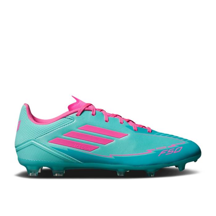 アディダス Adidas 【 Messi Adizero F50 League Fg Mg \u0027La Vida Tropical Pack\u0027 Men Flash Aqua/Lucid Pink/Lucid Cyan 】 アディゼロ メンズ アクア pink サクラ色 シアン