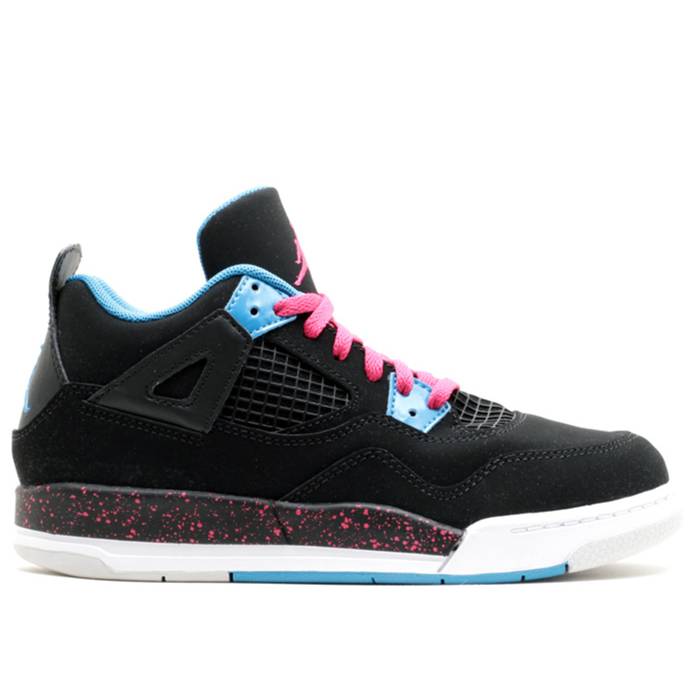 ナイキ エアジョーダン Air Jordan 【 Jordan 4 Retro Ps \u0027Black Vivid Pink\u0027 Youth Black/Vivd Pink/Dynamic Blue/White 】 レトロ お坊っちゃん キッズ 黒いこと 黒いこと pink さくら色 活動的 青碧 青碧 白いこと 白いこと