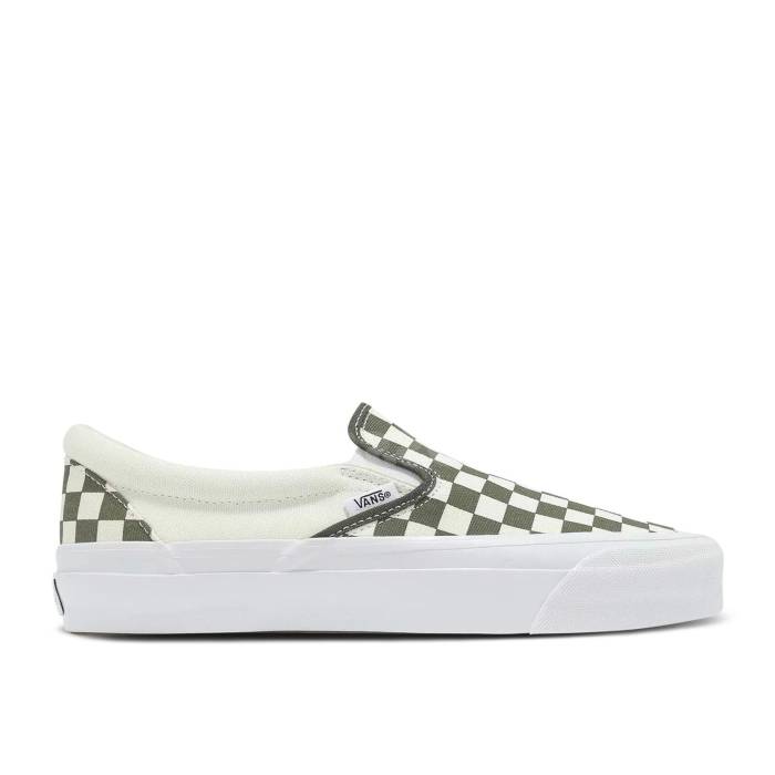 ヴァンズ Vans 【 Classic Slip-On 98 Lx \u0027Checkerboard - Grape Leaf Green\u0027 Men Grape Leaf Green 】 古典派音楽 slip-on スリッポン メンズ green 緑・緑であること メンズ靴-その他