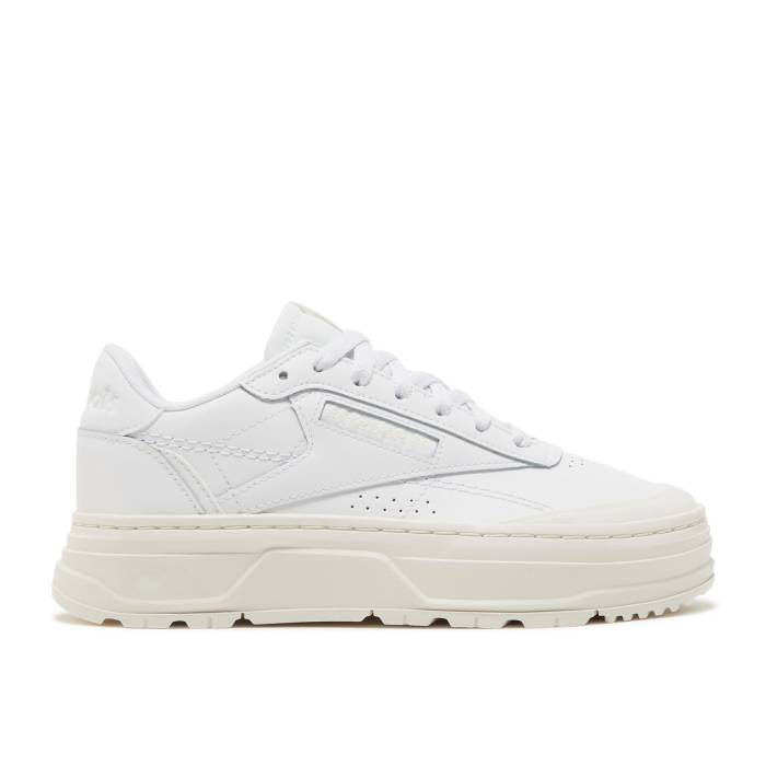 リーボック Reebok 【 Wmns Club C Double Geo \u0027Triple White\u0027 Women Footwear White/Footwear White/Chalk 】 野球クラブ レディース 白いこと 白いこと
