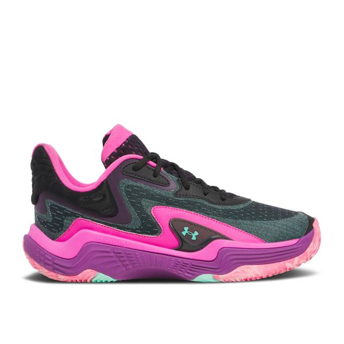 アンダーアーマー Under Armour 【 Spawn 7 \u0027Black Andromeda Purple\u0027 Men Black/Andromeda Purple/Comet Green 】 メンズ 黒いこと 黒いこと Purple 紫・パープル green 緑・緑であること