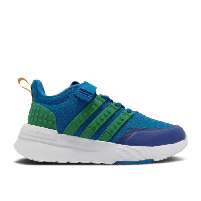アディダス Adidas 【 Lego X Racer Tr El Little Kid \u0027Halo Blue Sub Green\u0027 Youth Halo Blue/Sub Green/Footwear White 】 青碧 青碧 お坊っちゃん キッズ 青碧 青碧 green 緑・緑であること 白いこと 白いこと