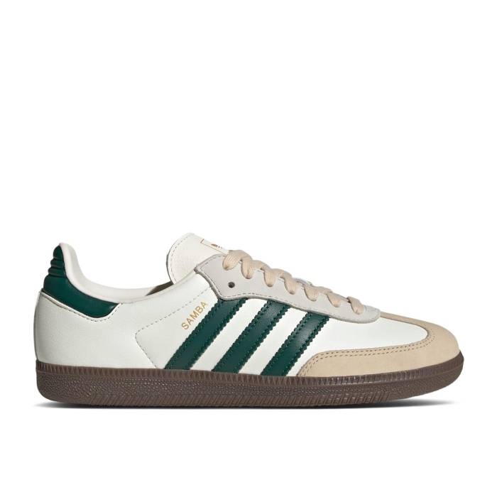 アディダス Adidas 【 Wmns Samba Og \u0027Off White Collegiate Green\u0027 Women Off White/Collegiate Green/Sand Strata 】 サンバ 白いこと 白いこと レディース 白いこと 白いこと green 緑・緑であること 砂色・沙子