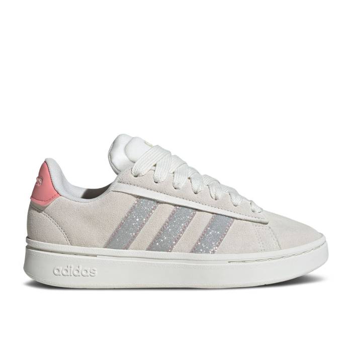 アディダス Adidas 【 Wmns Grand Court Alpha 'Off White Pink Spark' Women Off White/Silver Metallic/Semi Pink Spark 】 グランド コート アルファ 白色 ホワイト pink ピンク レディース 白色 ホワイト Silver 銀色・シル