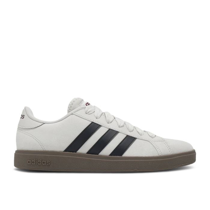 アディダス Adidas 【 Grand Court Base 00S \u0027Grey Black\u0027 Men Grey One/Core Black/Maroon 】 競技場 厚地の外套 メンズ 薄墨色 薄墨色 中核グループ 黒いこと 黒いこと マルーン