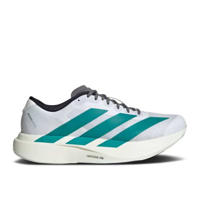 アディダス Adidas 【 Adizero Evo Sl \u0027White Pure Teal\u0027 Men Cloud White/Pure Teal/Grey Four 】 アディゼロ 純然たる メンズ 白いこと 白いこと 純然たる 薄墨色 薄墨色