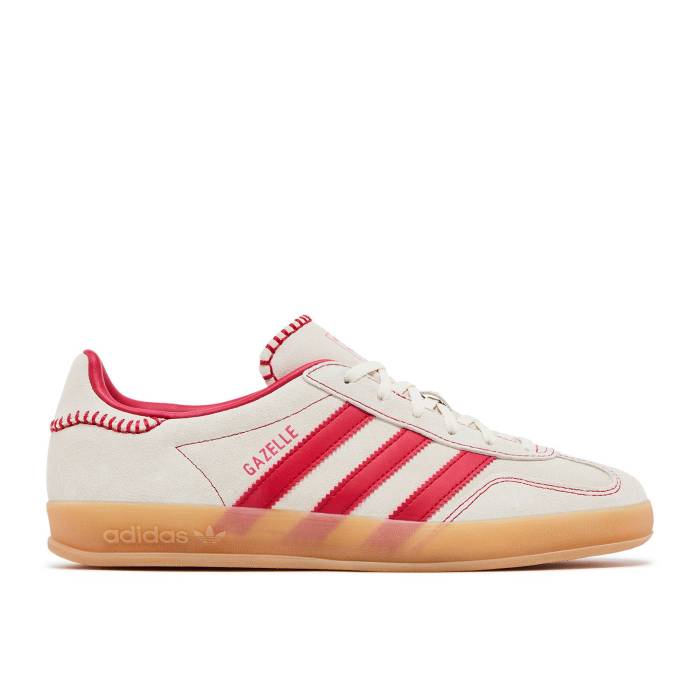 アディダス Adidas 【 Wmns Gazelle Indoor \u0027Beige Scarlet Gum\u0027 Women Beige/Better Scarlet/Cream White 】 ガゼル レディース ベージュ 皮膚軟化剤 白いこと 白いこと