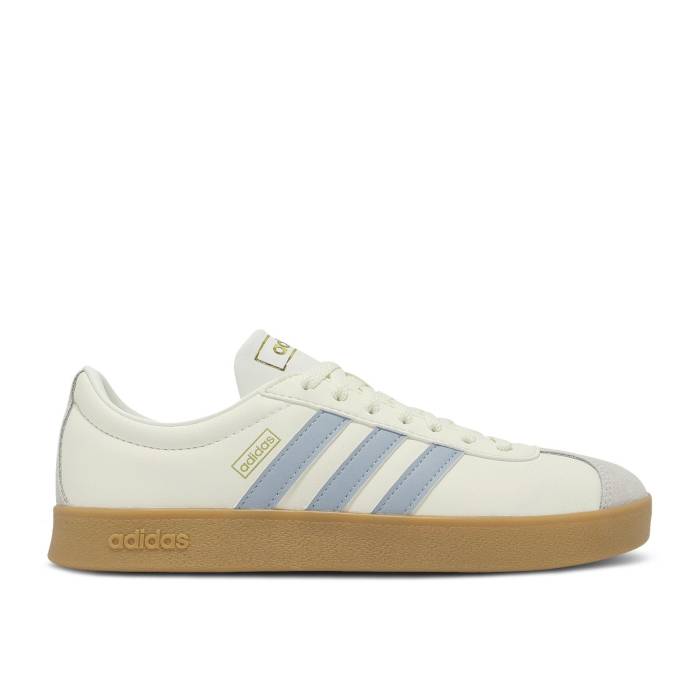 アディダス Adidas 【 Vl Court Classic \u0027Off White Wonder Blue\u0027 Men Off White/Wonder Blue/Gold Metallic 】 厚地の外套 古典派音楽 白いこと 白いこと メンズ 白いこと 白いこと 青味 青色 ゴールド