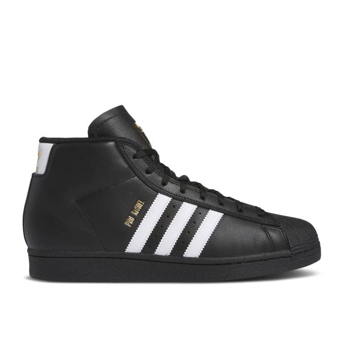 アディダス Adidas 【 Pro Model Adv \u0027Black White\u0027 Men Core Black/Cloud White/Gold Metallic 】 労働者階級 メンズ 中核グループ 黒いこと 黒いこと 白いこと 白いこと ゴールド