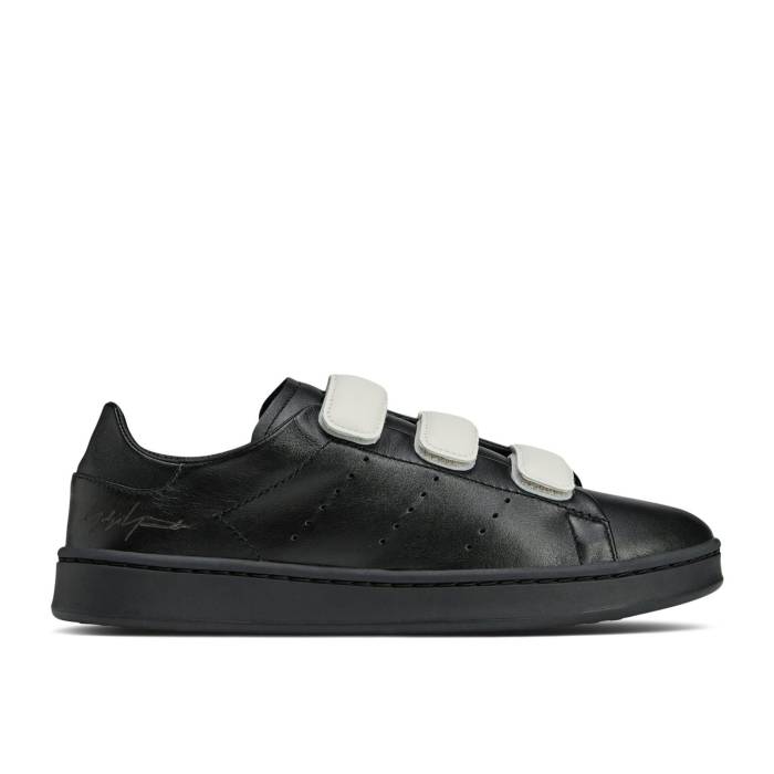 アディダス Adidas 【 Y-3 Stan Smith Hook And Loop \u0027Black White\u0027 Men Black/Black/Orbit Grey 】 メンズ 黒いこと 黒いこと 薄墨色 薄墨色