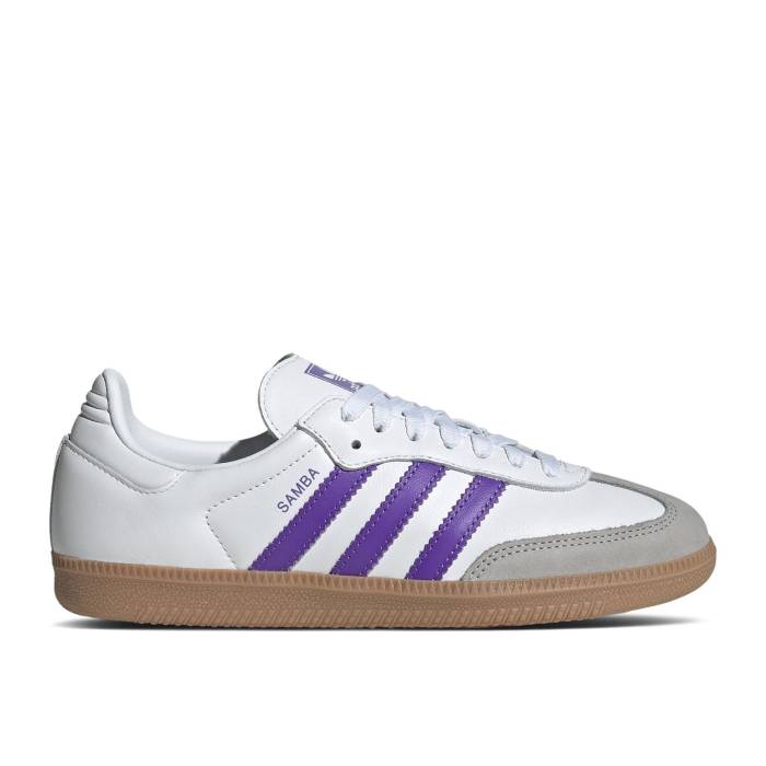 アディダス Adidas 【 Wmns Samba Og \u0027White Purple Rush Grey\u0027 Women Footwear White/Purple Rush/Grey One 】 サンバ Purple 紫・パープル rush 混雑時 レディース 白いこと 白いこと Purple 紫・パープル rush 混雑時 薄墨色
