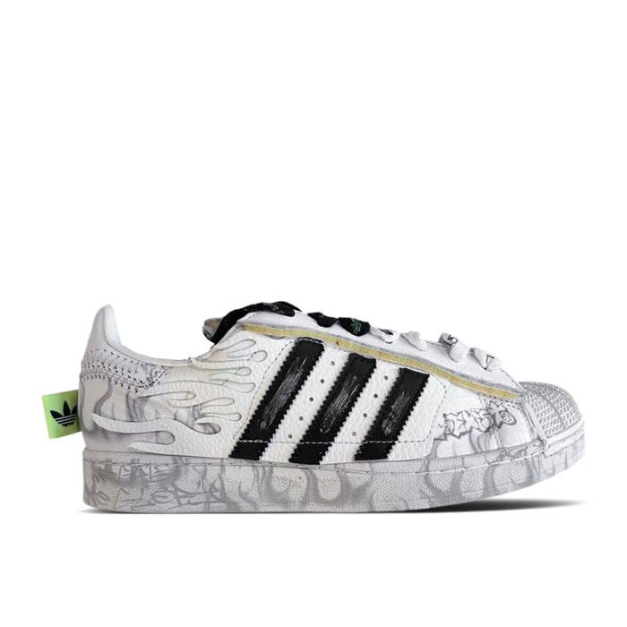 アディダス Adidas 【 Hellstar X Superstar 2 \u0027White Flame\u0027 Men Footwear White/Core Black/Signal Green 】 Superstar はやりっ子 メンズ 白いこと 白いこと 中核グループ 黒いこと 黒いこと green 緑・緑であること
