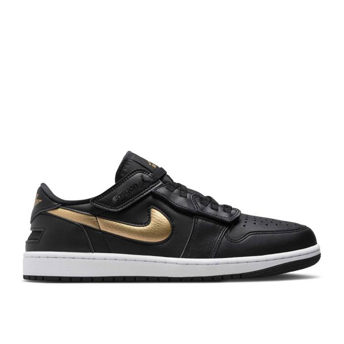 ナイキ　エアジョーダン Air Jordan 【 Jordan 1 Low Flyease 'Black Metallic Gold' Men Black/White/Metallic Gold 】 メンズ 黒色 ブラック 白色 ホワイト ゴールド