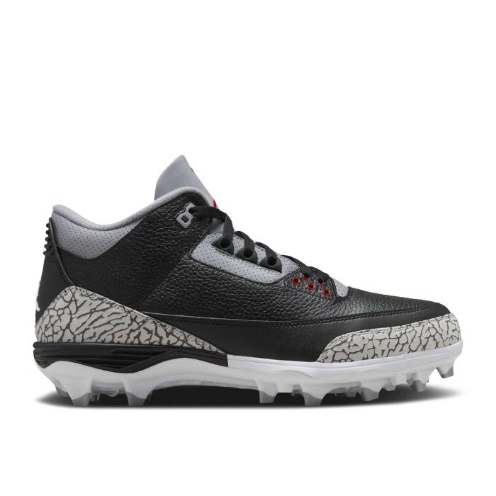 ナイキ エアジョーダン Air Jordan 【 Jordan 3 Retro Td Cleat \u0027Black Cement\u0027 Men Black/Fire Red/Cement Grey/White 】 レトロ メンズ 黒いこと 黒いこと 火の手 Red 赤・赤いこと 薄墨色・シメント 薄墨色 薄墨色 白いこと ホワ